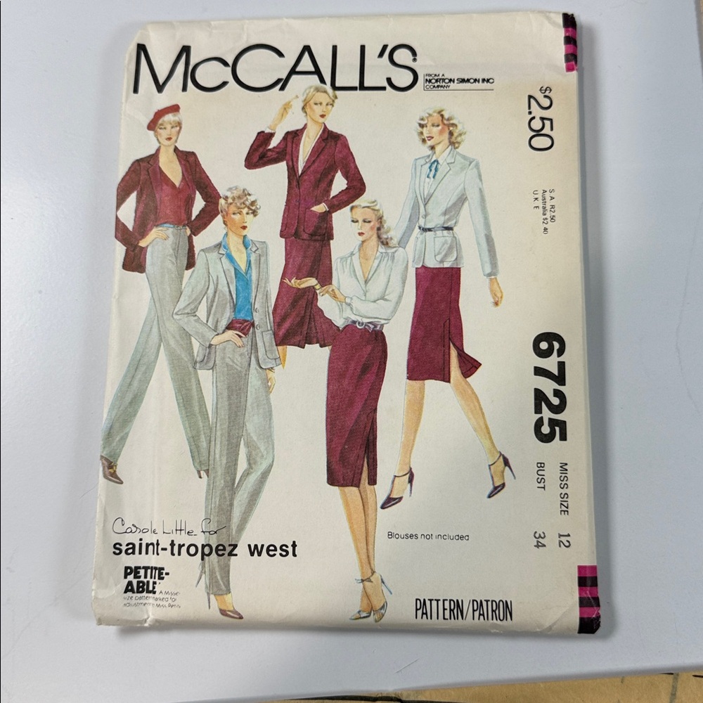 McCall's Carole Little for St. Tropez West Sewing‎ Pattern Uncut #6725
